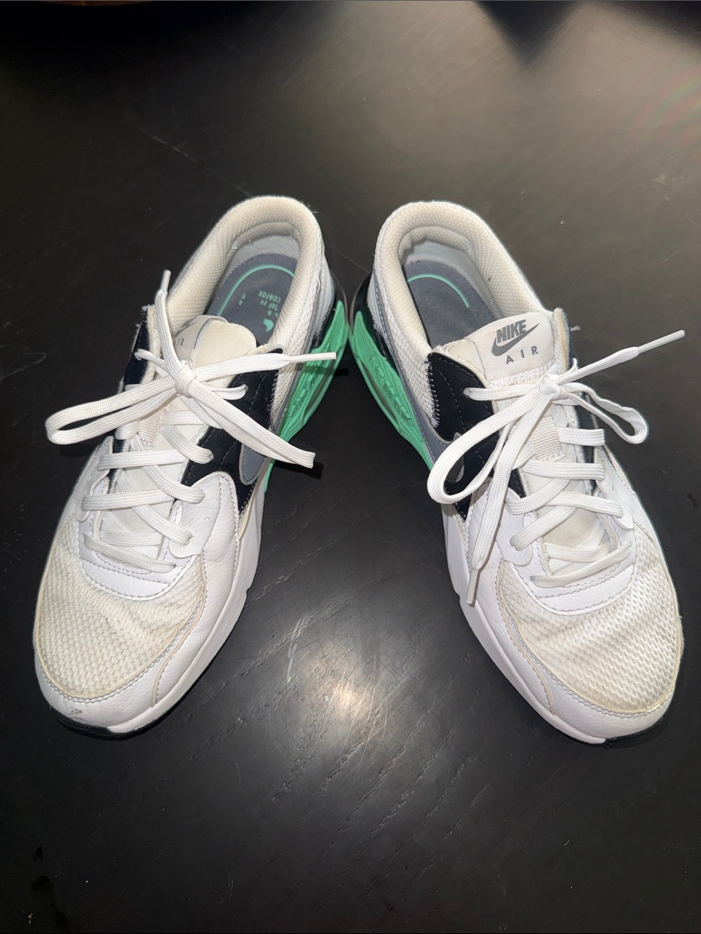 Nike Air Max Women's White Sneakers with Mint Green and Black Accents